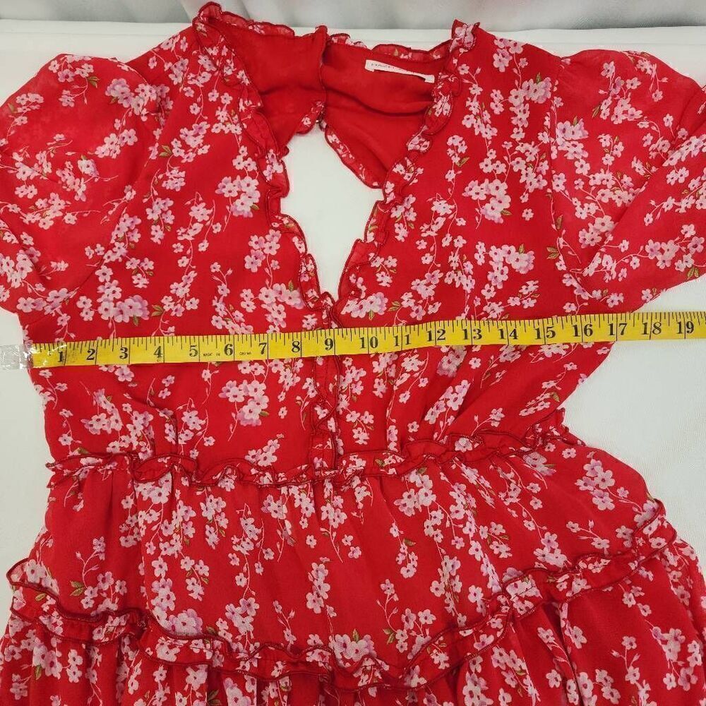 Floral Red Mini Dress - Picture 4 of 10